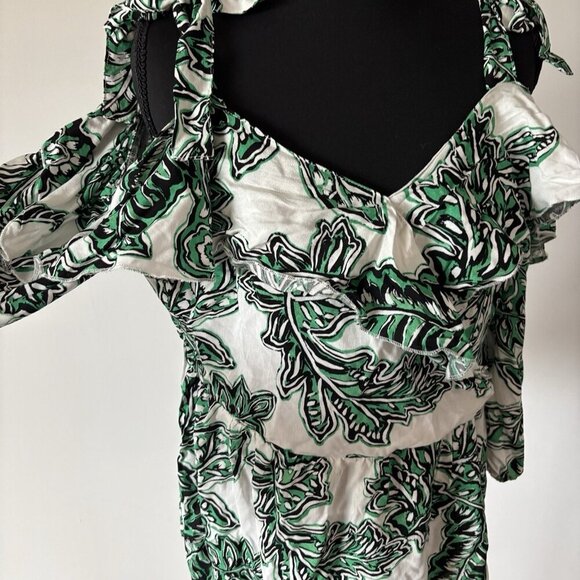 Cato Women’s Cold Shoulder Tropical Blouse Top Women’s Medium Resort Beachy NWT - Picture 5 of 15